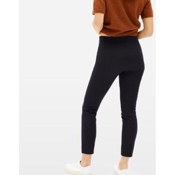 Everlane Womens The Side-Zip Stretch Cotton Pant Size 4 Black Work Ankle Pants - Picture 7 of 16